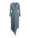 Patrizia Pepe Woman Midi Dress Grey Size 10 Polyester In Grey