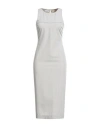 Patrizia Pepe Woman Midi Dress Grey Size 8 Polyester, Viscose, Elastane In Gray