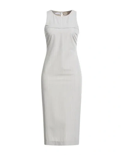 Patrizia Pepe Woman Midi Dress Grey Size 8 Polyester, Viscose, Elastane In Gray