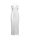 Patrizia Pepe Woman Midi Dress Light Grey Size 2 Polyester, Elastane In White