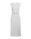 Patrizia Pepe Woman Midi Dress Light Grey Size 6 Polyester, Elastane In White