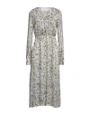 Patrizia Pepe Woman Midi Dress Light Grey Size 6 Polyester, Metallic Fiber In Grey