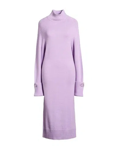 Patrizia Pepe Woman Midi Dress Lilac Size 2 Acrylic, Polyamide, Wool In Purple
