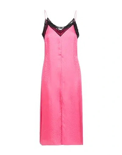 Patrizia Pepe Woman Midi Dress Magenta Size 8 Viscose, Acetate, Cotton, Polyamide