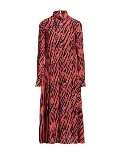 Patrizia Pepe Woman Midi Dress Orange Size 8 Viscose