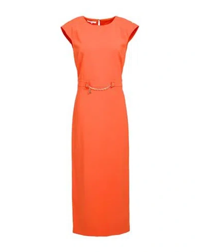 Patrizia Pepe Woman Midi Dress Orange Size 8 Polyester, Elastane