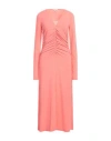 Patrizia Pepe Woman Midi Dress Pink Size 2 Acetate, Polyamide, Elastane
