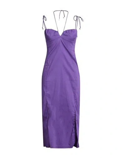 Patrizia Pepe Woman Midi Dress Purple Size 6 Cotton, Polyamide, Elastane