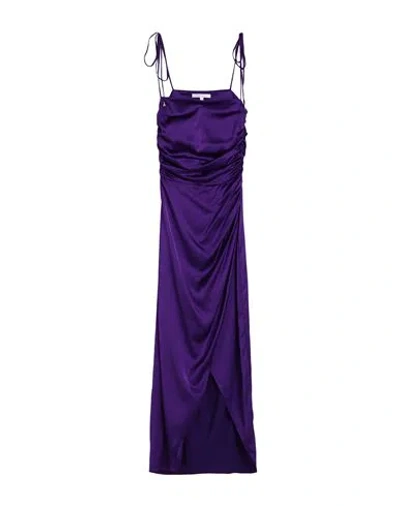 Patrizia Pepe Woman Midi Dress Purple Size 8 Viscose, Polyamide, Elastane
