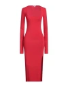 Patrizia Pepe Woman Midi Dress Red Size 0 Viscose, Elastane, Glass In Red
