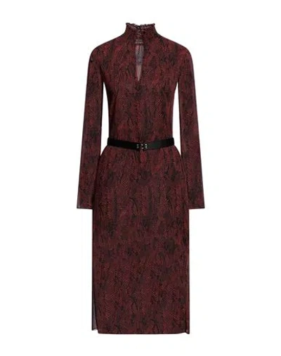 Patrizia Pepe Woman Midi Dress Rust Size 8 Polyester In Red