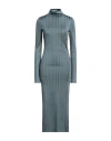 PATRIZIA PEPE PATRIZIA PEPE WOMAN MIDI DRESS SLATE BLUE SIZE 1 VISCOSE, POLYAMIDE, ELASTANE