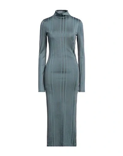 Patrizia Pepe Woman Midi Dress Slate Blue Size 1 Viscose, Polyamide, Elastane In Gray