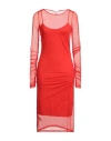 Patrizia Pepe Woman Midi Dress Tomato Red Size 2 Polyamide, Elastane In Red
