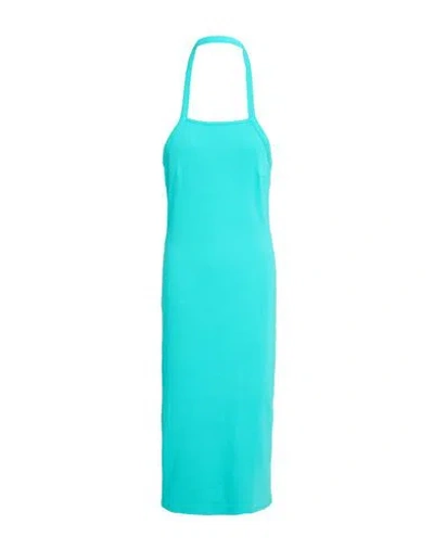 Patrizia Pepe Woman Midi Dress Turquoise Size 3 Cotton, Elastane