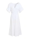 Patrizia Pepe Woman Midi Dress White Size 2 Cotton, Polyamide, Elastane