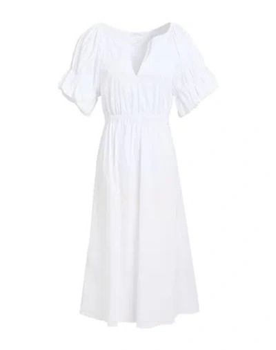 Patrizia Pepe Woman Midi Dress White Size 2 Cotton, Polyamide, Elastane