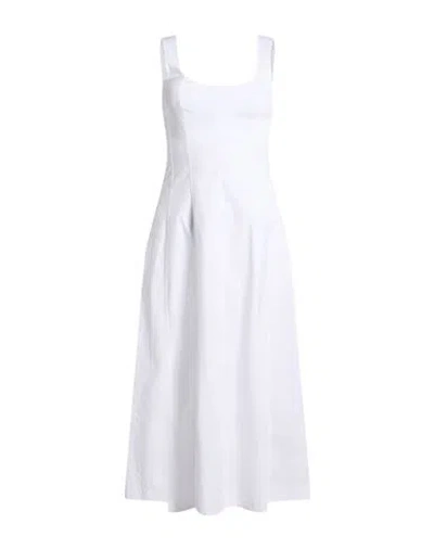 Patrizia Pepe Woman Midi Dress White Size 6 Cotton, Polyamide, Elastane