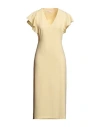 Patrizia Pepe Woman Midi Dress Yellow Size 8 Polyester, Elastane