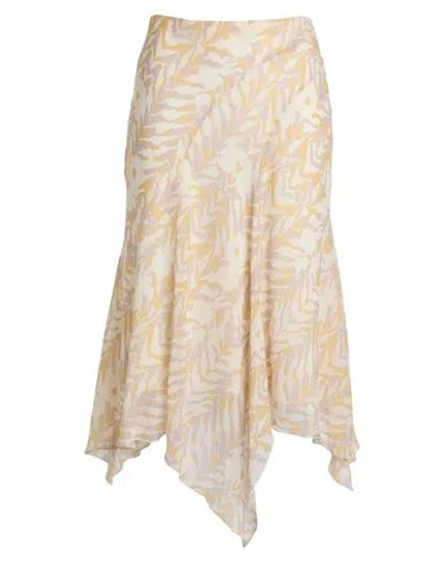 Patrizia Pepe Woman Midi Skirt Beige Size 10 Polyester