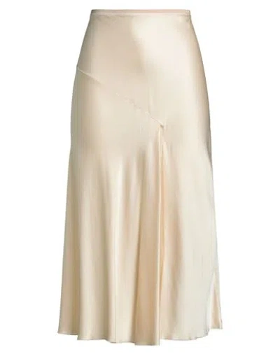 Patrizia Pepe Woman Midi Skirt Beige Size 10 Viscose, Polyamide, Elastane