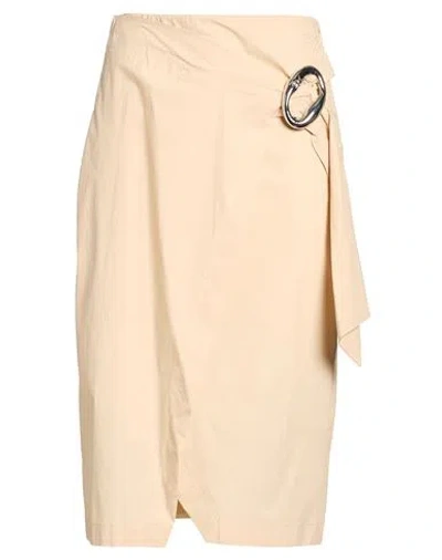 Patrizia Pepe Woman Midi Skirt Beige Size 8 Cotton, Polyamide, Elastane In Neutral