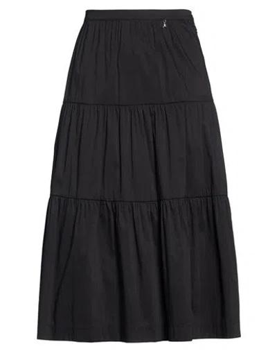 Patrizia Pepe Woman Midi Skirt Black Size 10 Cotton, Polyamide, Elastane