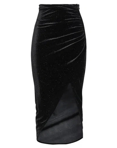 Patrizia Pepe Woman Midi Skirt Black Size 2 Polyester, Elastane