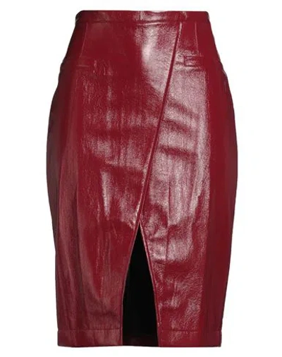 Patrizia Pepe Woman Midi Skirt Brick Size 10 Polyester In Burgundy