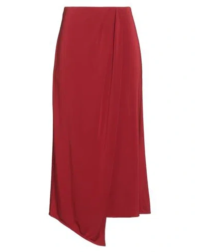Patrizia Pepe Woman Midi Skirt Brick Size 3 Acetate, Polyamide, Elastane