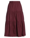 Patrizia Pepe Woman Midi Skirt Burgundy Size 8 Cotton In Burgundy