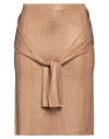 Patrizia Pepe Woman Midi Skirt Camel Size 2 Viscose, Elastane, Glass In Beige