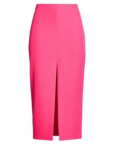 Patrizia Pepe Woman Midi Skirt Fuchsia Size 4 Polyester, Elastane In Pink