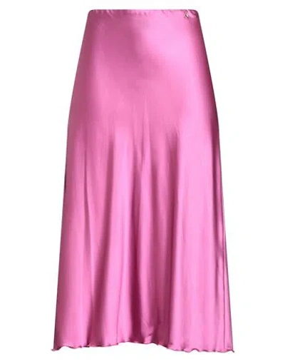 Patrizia Pepe Woman Midi Skirt Fuchsia Size 8 Viscose, Polyamide, Elastane In Pink