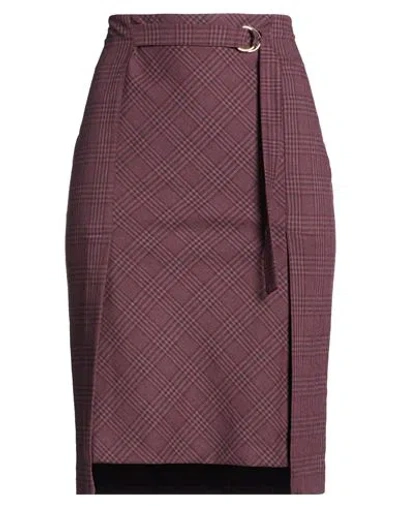 Patrizia Pepe Woman Midi Skirt Garnet Size 2 Polyester, Viscose, Elastane In Red