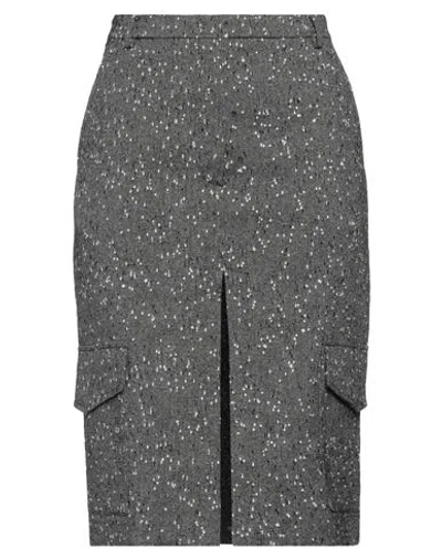 Patrizia Pepe Woman Midi Skirt Grey Size 8 Synthetic Fibers, Wool In Gray