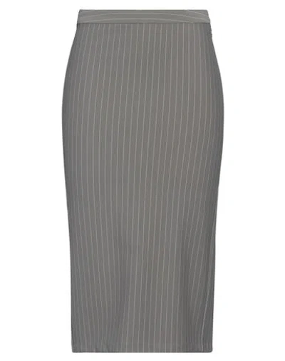 Patrizia Pepe Woman Midi Skirt Grey Size 8 Viscose, Polyamide, Elastane, Polyester In Gray