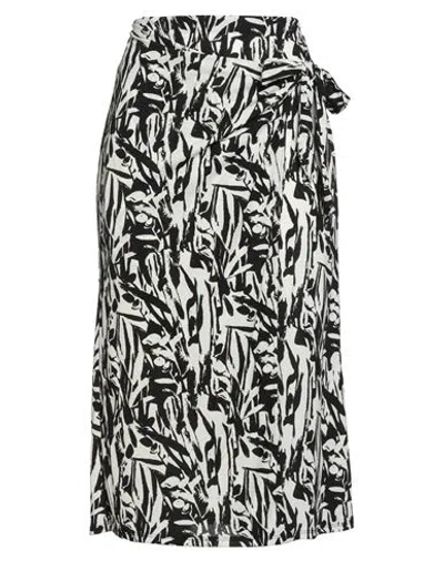 Patrizia Pepe Woman Midi Skirt Ivory Size 2 Polyester, Elastane In Black