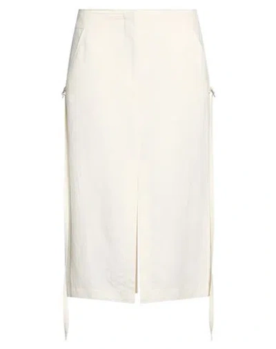 Patrizia Pepe Woman Midi Skirt Ivory Size 2 Viscose, Linen In White