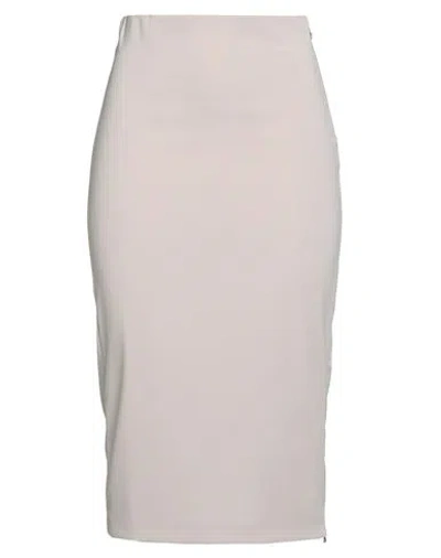 Patrizia Pepe Woman Midi Skirt Light Grey Size 6 Polyester, Elastane In Gray