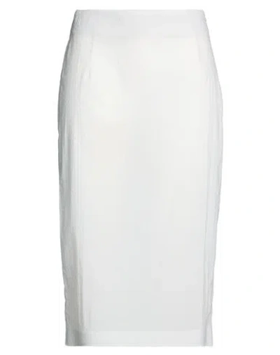 Patrizia Pepe Woman Midi Skirt Light Grey Size 8 Polyamide, Elastane In White