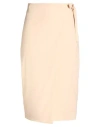 Patrizia Pepe Woman Midi Skirt Beige Size 6 Polyester, Elastane In Neutral