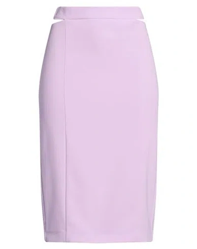 Patrizia Pepe Woman Midi Skirt Lilac Size 4 Polyester, Elastane In Purple