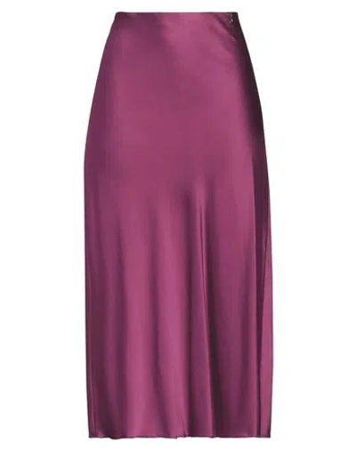 Patrizia Pepe Woman Midi Skirt Mauve Size 8 Viscose, Polyamide, Elastane In Purple