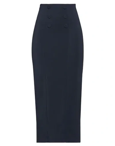 Patrizia Pepe Woman Midi Skirt Navy Blue Size 4 Polyester, Elastane