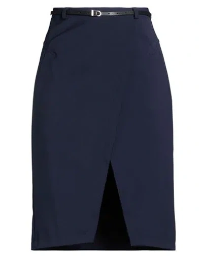 Patrizia Pepe Woman Midi Skirt Navy Size 2 Polyester, Elastane