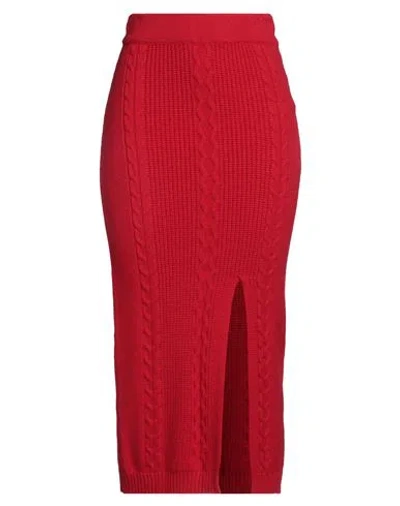 Patrizia Pepe Woman Midi Skirt Red Size 2 Viscose, Polyester, Polyamide