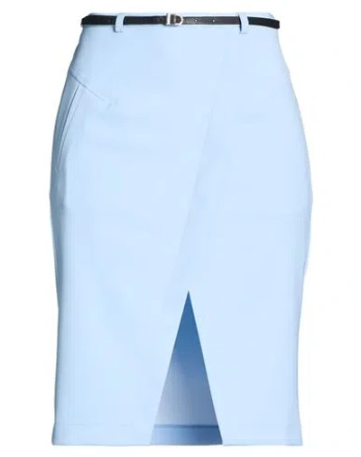 Patrizia Pepe Woman Midi Skirt Sky Blue Size 4 Polyester, Elastane