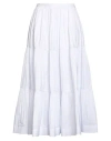Patrizia Pepe Woman Midi Skirt White Size 10 Cotton, Polyester In White