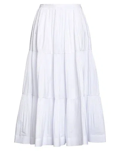 Patrizia Pepe Woman Midi Skirt White Size 10 Cotton, Polyester